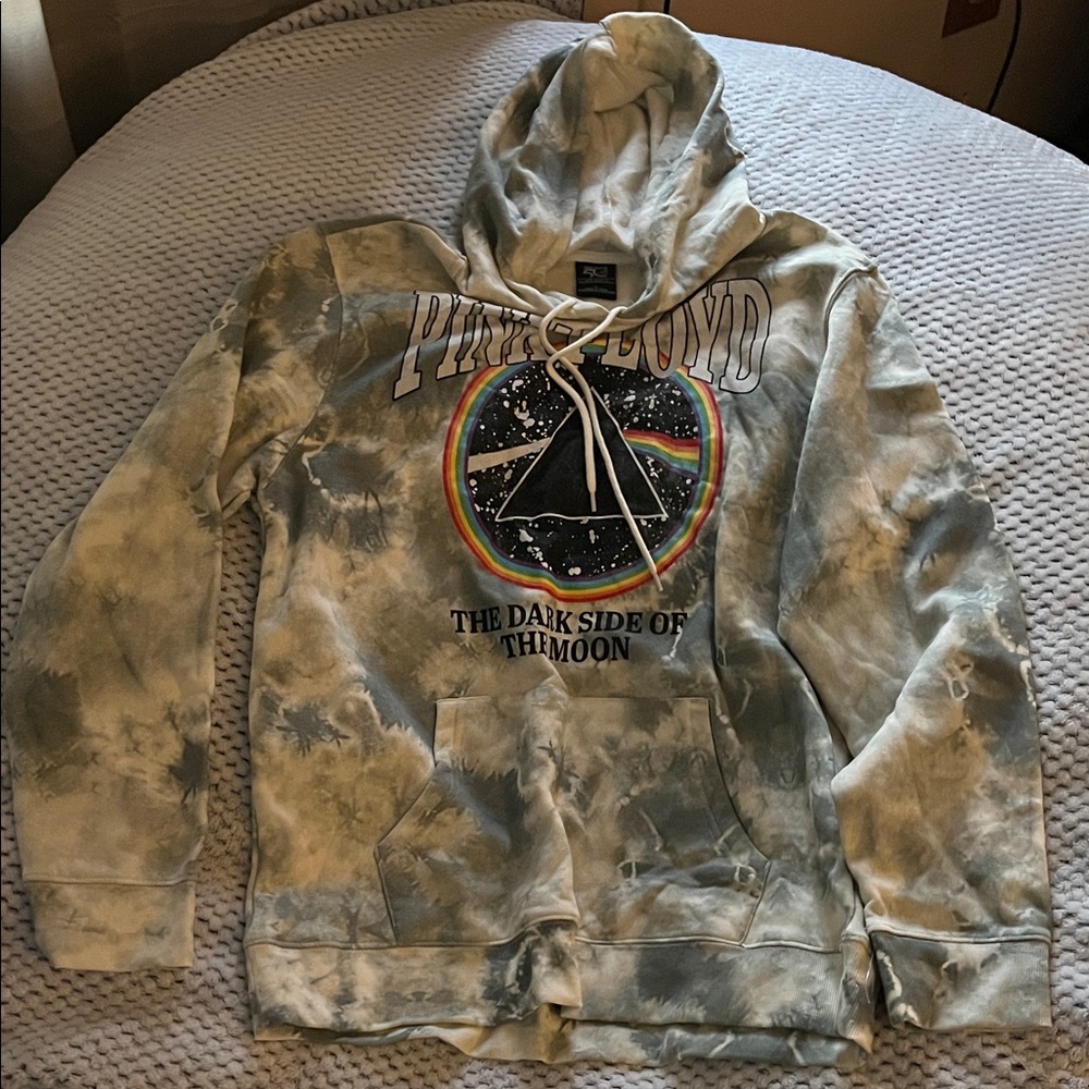 Pink Floyd Tie-Dye Hoodie - Gray and Black
